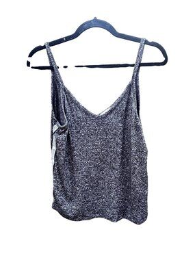 Victorias Secret Pink V-Neck Heathered Tank Top With Side Logo Trim Size Medium